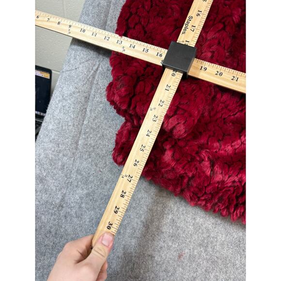 Alpine Studio Faux Fur Coat Womens 1X Red Plush Y2K Cozy Winter Jacket Gorpcore - Picture 3 of 9